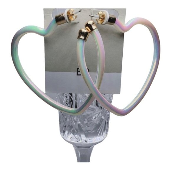 BP Heart Shaped Hoop Earrings - Picture 2 of 6